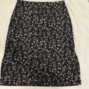 Iz Byer Black Floral Midi Skirt
